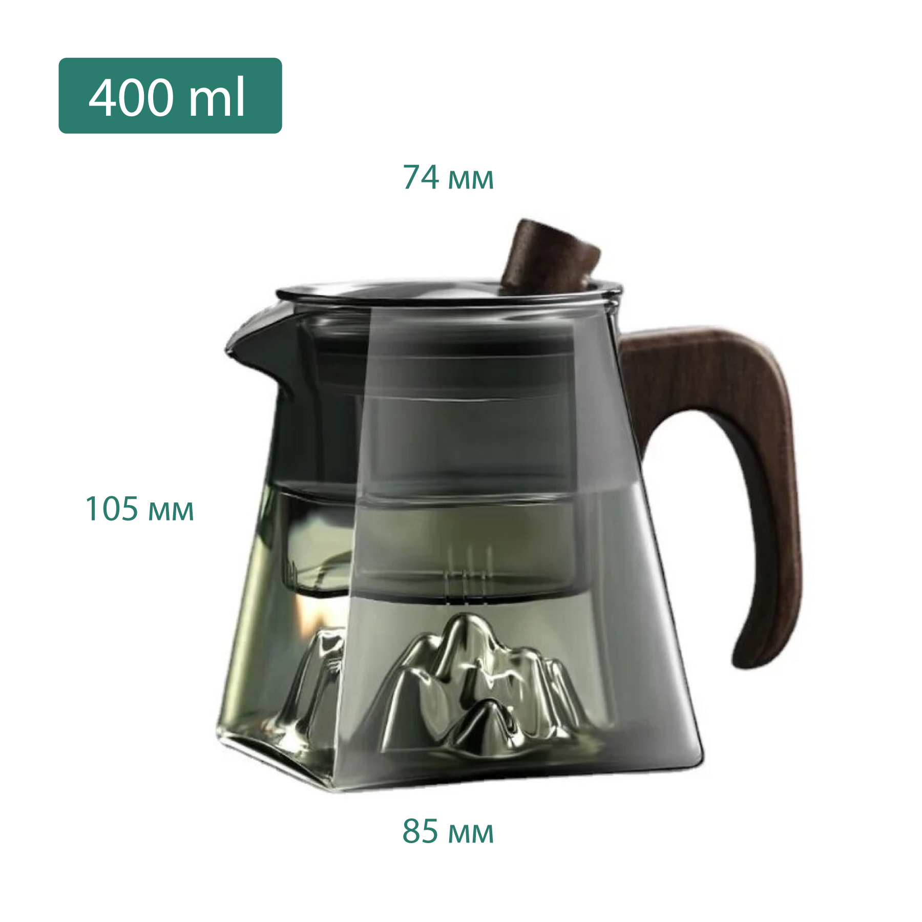 Стеклянный чайник-заварник Mountain (типод) 400 ml